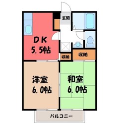 宝積寺駅 徒歩20分 1階の物件間取画像